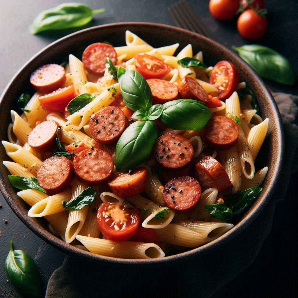 Creamy Tomato Basil Pasta with Sausage Recipe